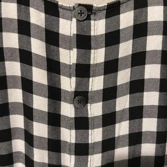 Madewell checkered front tie short sleeve blouse button up back size small EUC - Picture 7 of 8